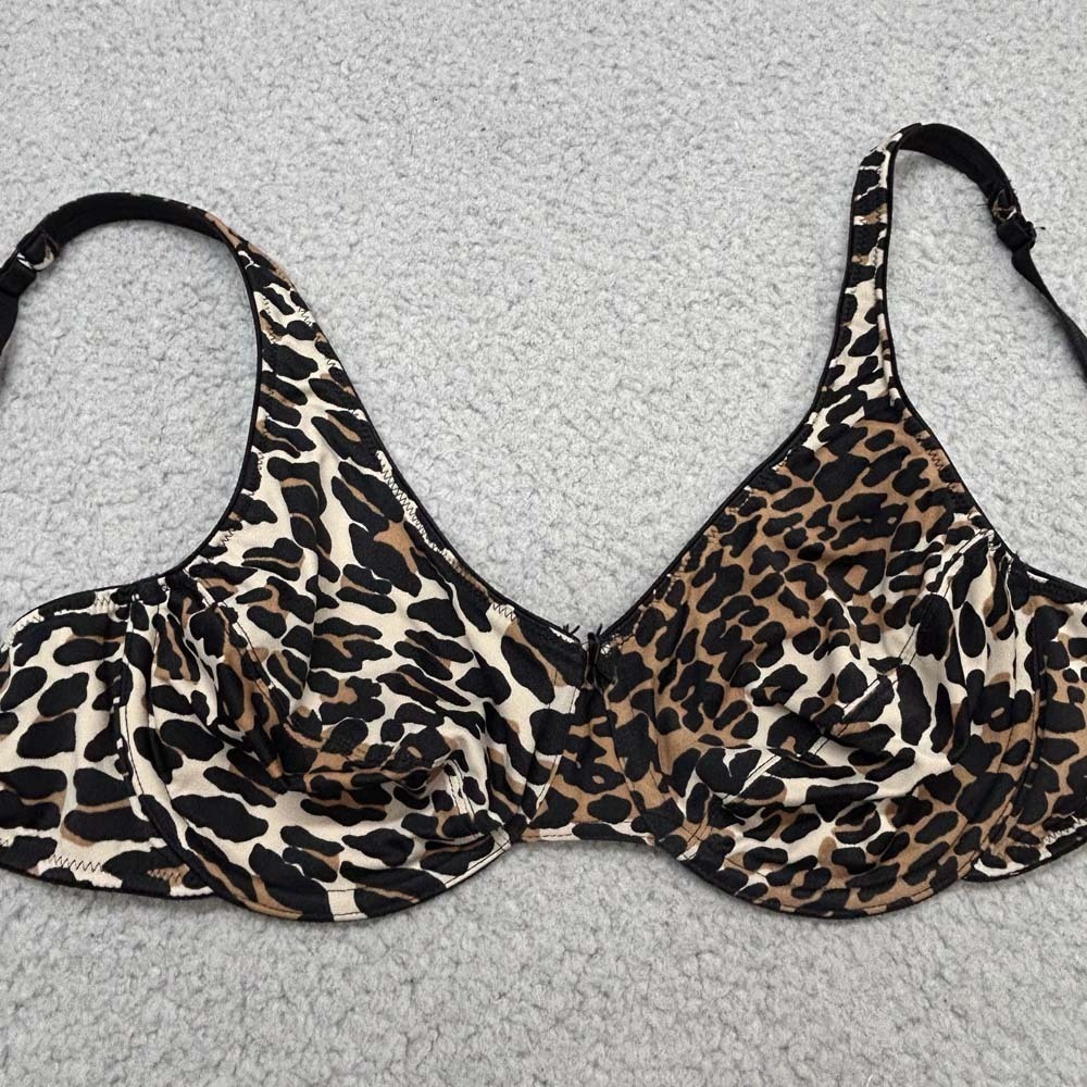 VTG Vanity Fair Bra 38C T-Shirt Bra 75-404 Skin to Skin Animal Print Underwire